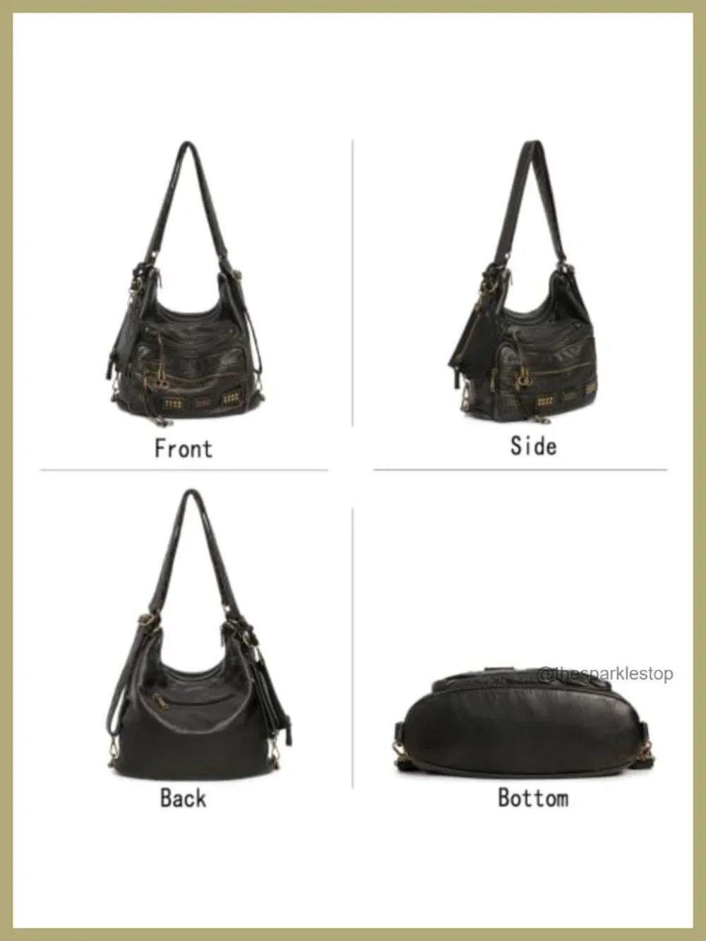 Vegan Leather Y2K Vintage Hobo Bag, Large Capacity Shoulder Purse with Pockets